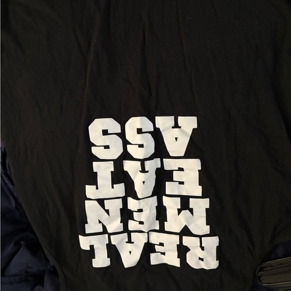 Black Graphic sleeveless T-Shirt with Bold White Text - Picture 1 of 1